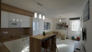 Kuchyň nebo kuchyňský kout v ubytování Galerius Golden Beach Apartment