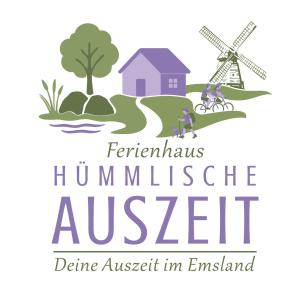 een logo voor een molen en een huis met een windmolen bij Hümmlische Auszeit RE15 in Sögel