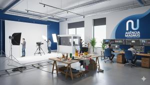 a group of people standing in a room with a camera at Magnus agencia in Huambo