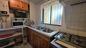 Kuchyň nebo kuchyňský kout v ubytování Oceana Suites Villarica