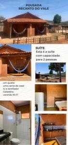 a collage of different pictures of a house at Recanto do Vale in Pirenópolis