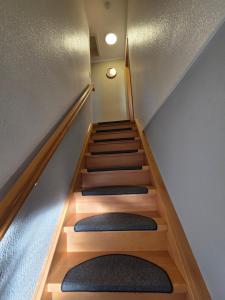 a set of stairs with treads in a building at Fewo LucGa in Zingst