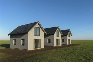 a rendering of a house in a field at Luke & House in Śliwin