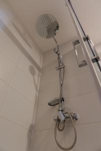 a shower with a shower head in a bathroom at Suite Compacta y Elegante in Temuco +7 photos