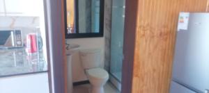 a bathroom with a toilet and a sink at Pequeño Depa 2 personas in Puerto Montt +5 photos