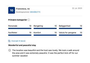 a screenshot of a cell phone screen with a text box at BED & BREAKFAST 5 MIN FROM e47 - DOGS WELCOME - COSY FARM BnB in Tureby