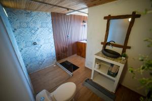 an overhead view of a bathroom with a sink at Kavas Natural Connection in Salento +46 photos