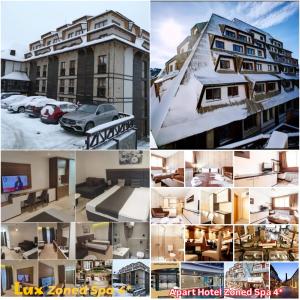 un collage di foto di un edificio nella neve di Mountain Lux Zoned a Kopaonik