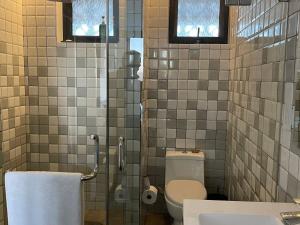 un bagno con wc, lavandino e doccia di - Touristic Area 1 BR Avenida Revolucion a Tijuana Altre 15 foto