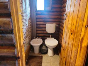 a bathroom with a toilet and a bidet at Cabañas Lumel in Carpintería