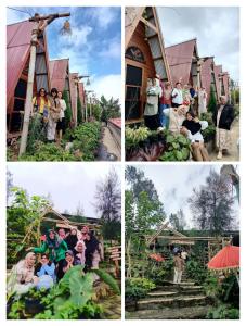 un collage de photos de personnes dans une ferme dans l'établissement VANY Glamping, à Pasuruan