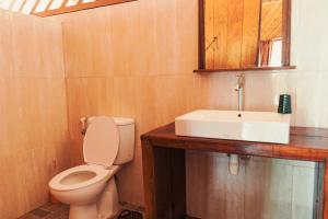 a bathroom with a toilet and a sink at Harmony Bay Resort and Dive Center in Wakai +31 photos