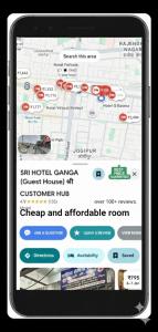 ein Screenshot eines Mobiltelefons mit einer Karte in der Unterkunft Sri Hotel Ganga Couple&Family Friendly in Patna