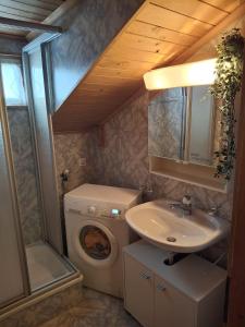 Koupelna v ubytování Haus Obergoms