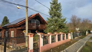 een huis met een hek ervoor bij AVS Snagov Chalet in Snagov