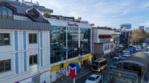 a busy city street with cars and buildings at Stay Suite Hotel in Istanbul