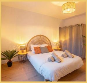 Postel nebo postele na pokoji v ubytování L'Amara I T1 I Gaillard