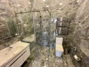 ein Badezimmer mit Dusche, Toilette und Waschbecken in der Unterkunft LARTA Rest House in Ashtarak