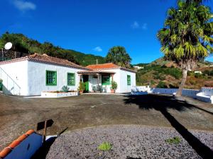 a house with a palm tree in front of it at Peluquina in Barlovento