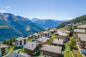 een luchtfoto van een dorp in de bergen bij Ambiente B12 in Bettmeralp