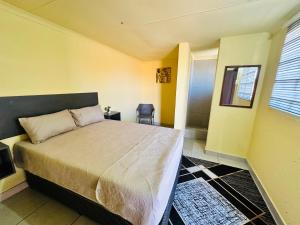 a bedroom with a large bed and a window at SleepCozyGuestHouse in Soweto