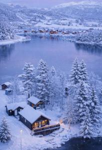 Holiday cottage with sauna close to Kjeragbolten-Bedding included v zimě