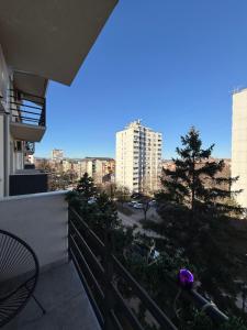 a view of a city from a balcony at Apartmani Sirius in Čačak