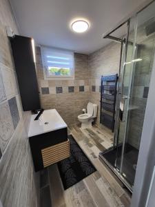 Et badeværelse på Le Jenner - Magnifique appartement - 1 Ch - Balcon