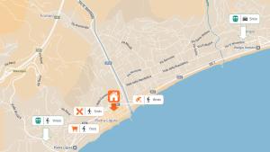 une carte indiquant l'emplacement du complexe dans l'établissement MiniMa - By Ligooria, à Pietra Ligure