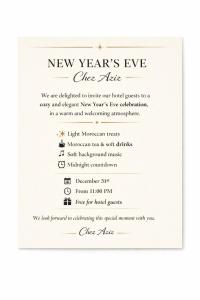 a new years eve eve eve eve invitation with a new years eve eve eve eve at Résidence Hoteliére Chez Aziz in Chefchaouene