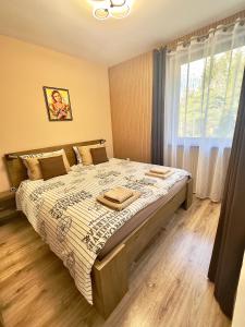 Postel nebo postele na pokoji v ubytování Petkovi Аpartments, Borovets Gardens - One-bedroom and Two-bedroom apartments