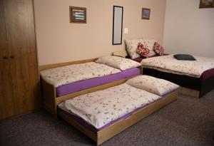 Giường trong phòng chung tại Apartmány Kunčice