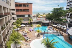 an overhead view of a hotel with a swimming pool at Afago Mareiro Hotel in Fortaleza