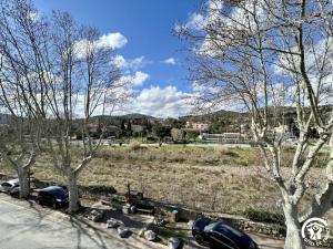 un groupe de voitures garées dans un parking avec des arbres dans l'établissement La ruche, à Durban-Corbières