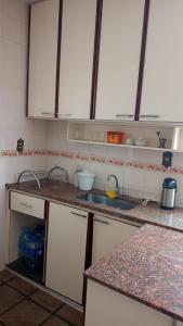 eine Küche mit Spüle und Arbeitsplatte in der Unterkunft Pousada São Mateus in Juiz de Fora + 23 Fotos