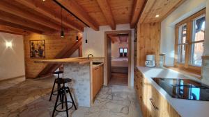 Kuchyň nebo kuchyňský kout v ubytování Alm Chalet Grosseck