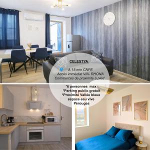 Kuchyň nebo kuchyňský kout v ubytování Le Celestya, confort au bord du rhône avec terrasse