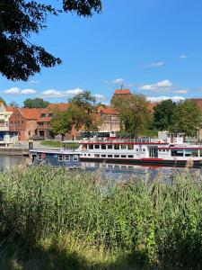 Udsigt til en flod der løber i nærheden af feriehuset