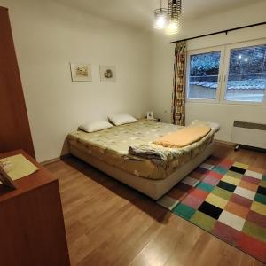 En eller flere senge i et værelse på Skopje with view! Entire floor! Renovated!