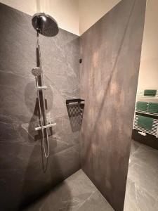 a shower stall in a bathroom with a shower at Haus Antonia in Kauns +8 photos