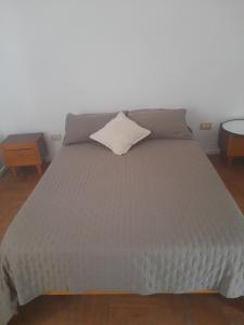 een bed met een wit kussen erop bij Complejo cardiel in Mar del Plata