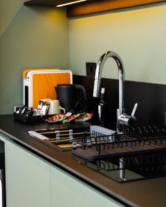 Kuchyň nebo kuchyňský kout v ubytování Erika's Apartments