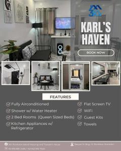 a collage of photos of a living room at 3Ks Transient House - Karls Haven in Romblon