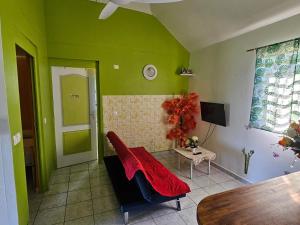 Et tv og/eller underholdning på Maison cosy avec terrasse à Petit-Canal, 45 m²