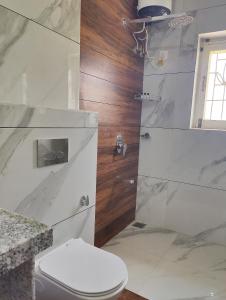 a bathroom with a toilet and a shower at Virudravilla in Jodhpur