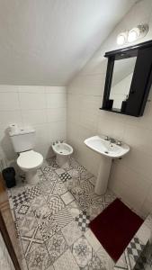 ein Badezimmer mit Toilette und Waschbecken in der Unterkunft EzeApart in Ezeiza