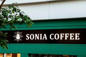 a sign that says soma coffee on a building at FLEXSTAY INN Kashima Central in Kamisu