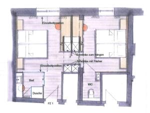 The floor plan of Gasthof-Pension Schütz