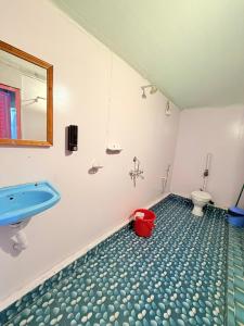 een badkamer met een wastafel en een toilet bij Lacto Cressida in Palolem