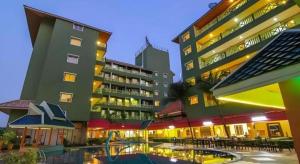 Bygningen som resortet ligger i